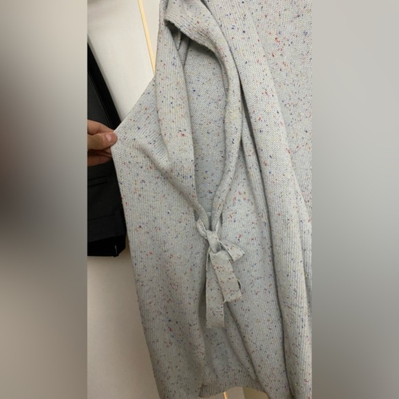 NWT LOFT Blue Confetti Flecked Tie Side Oversized (XS/S) Poncho - Picture 3 of 7